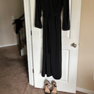 Black jumpsuit w/black sequin heels  and for upcoming holidays or dinner party!